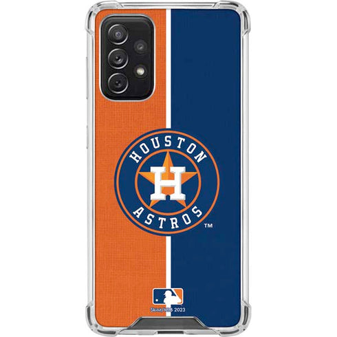 MLB Houston Astros Split Galaxy A72 5G Clear Case